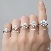 Round Cut - Pave Band - Classic Engagement Ring- 18 K Gold